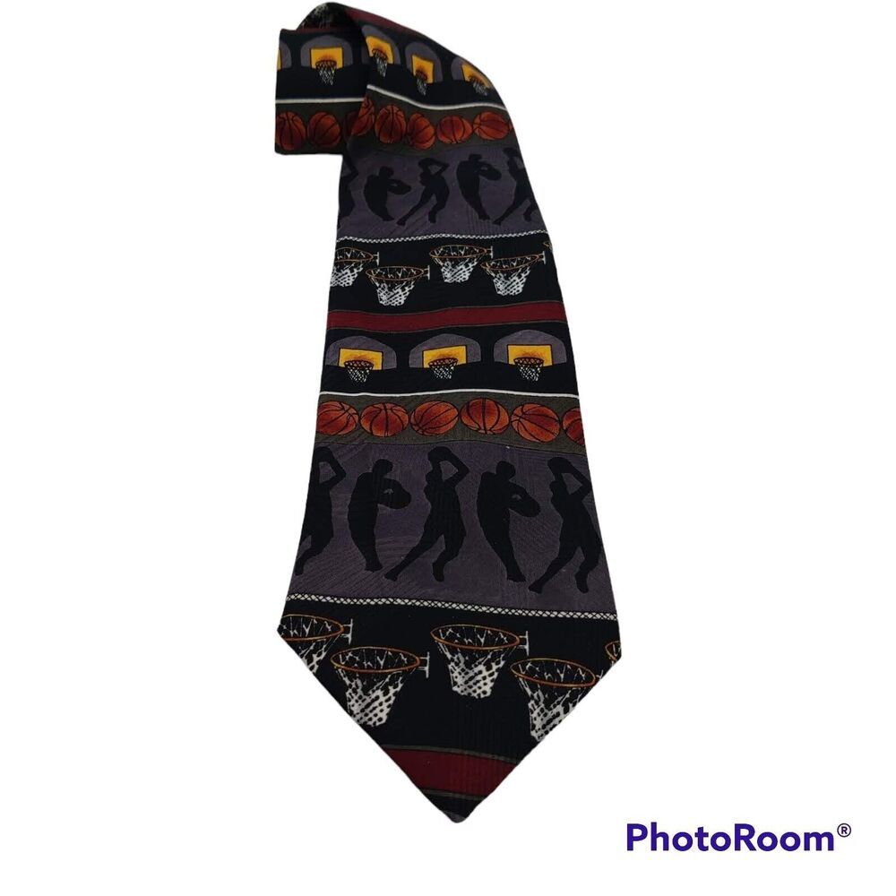 Carriage Cravats Basketball Themed Necktie Made In USA Novelty Sports 58 x 3.5